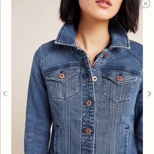 Pilcro Cropped Stretch Denim Jacket